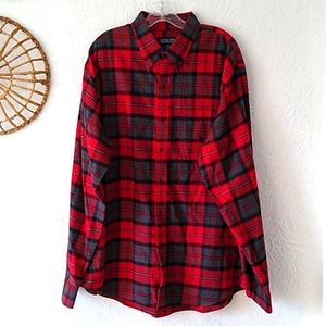 Lands' End Long Sleeve Button Down Flannel